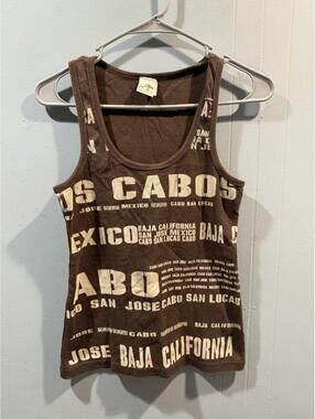 Womens Clorofila Tank Top Size XL Brown (Baja California Print)